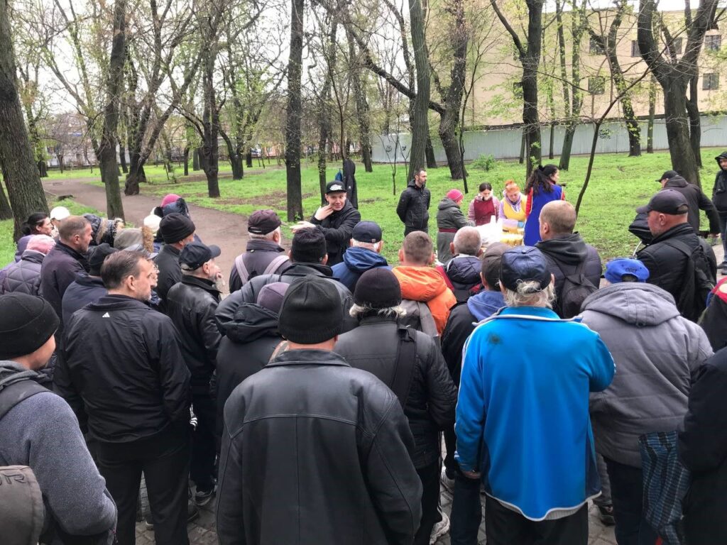 Ukraine outreach-families hearing Gospel.