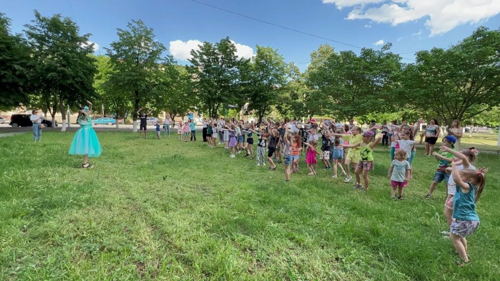 Children participating in group activities.