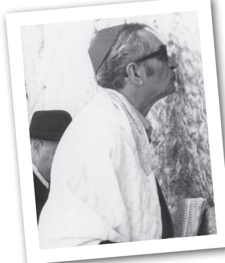 Sid's father at the Western Wall in Israel.