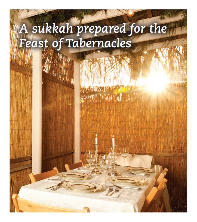 A sukkah prepared for the Feast of Tabernacles